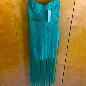 Green 1920s Fringe Cocktail Dress